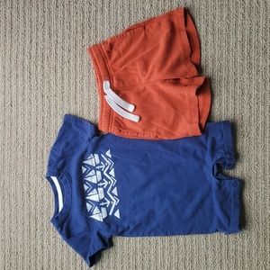 Gymboree summer romper and shorts, size 12-18m